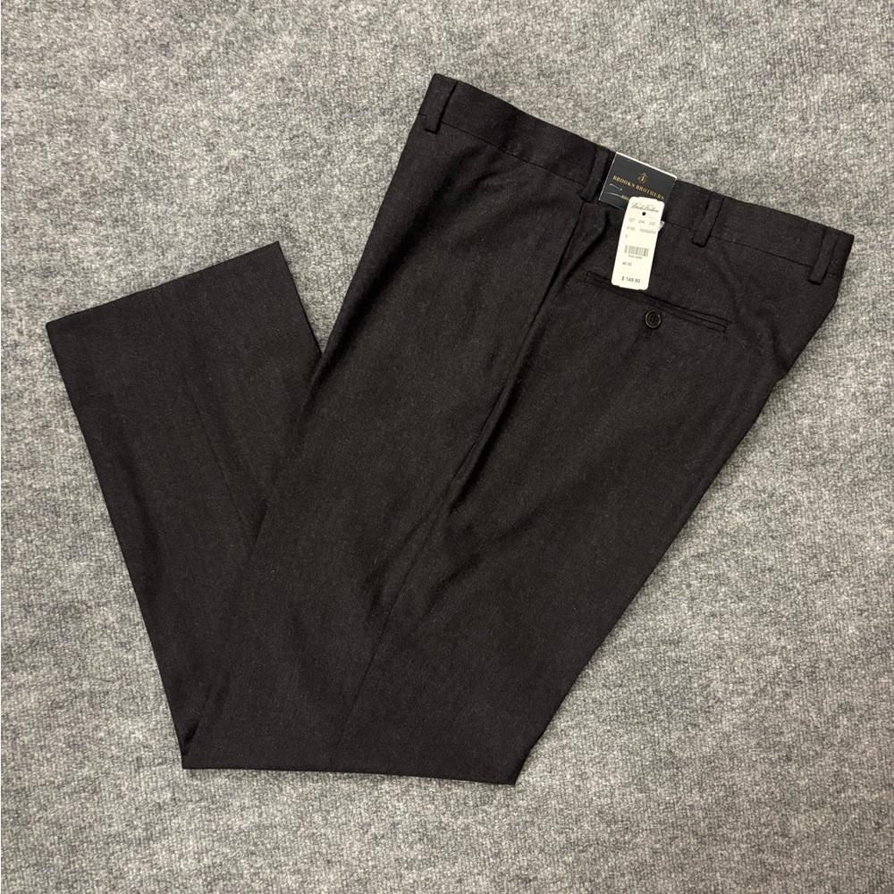 Brooks Brothers Regent Fit Wool Dress Pants - Gray